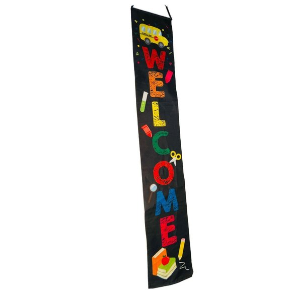 Welcome Back To School 2 LARGE 70” X 12” Door Polyester Banner Décor With Ribbon - Picture 2 of 6